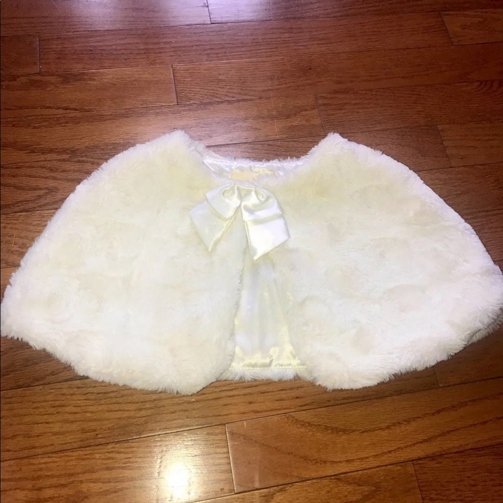Soft fur Copper Key cape poncho coat girls S